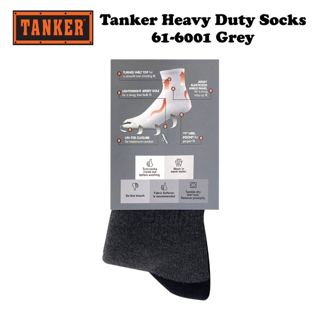 Tanker Heavy Duty Socks 61-6001 - Dk Grey/Black - Image 4