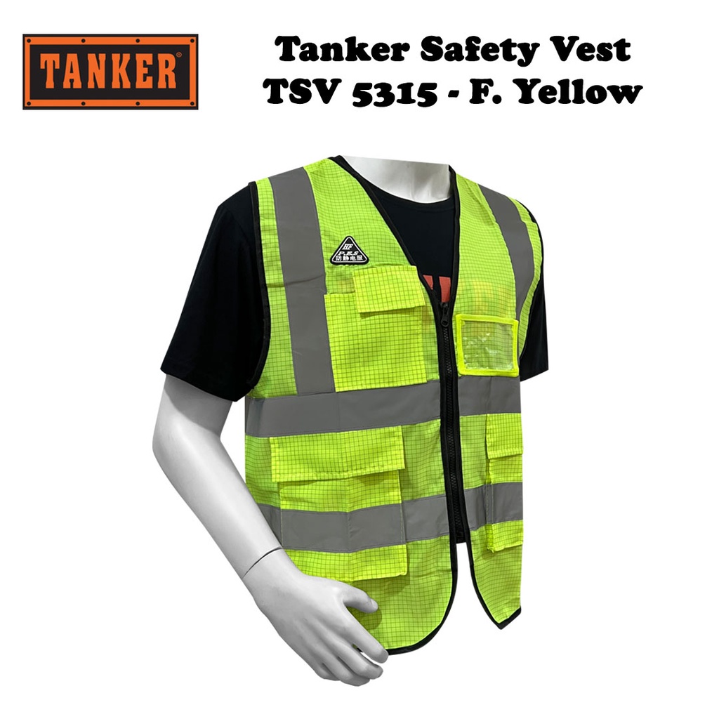 Tanker Safety Vest TSV5315 - Fluorescent Yellow - Image 2