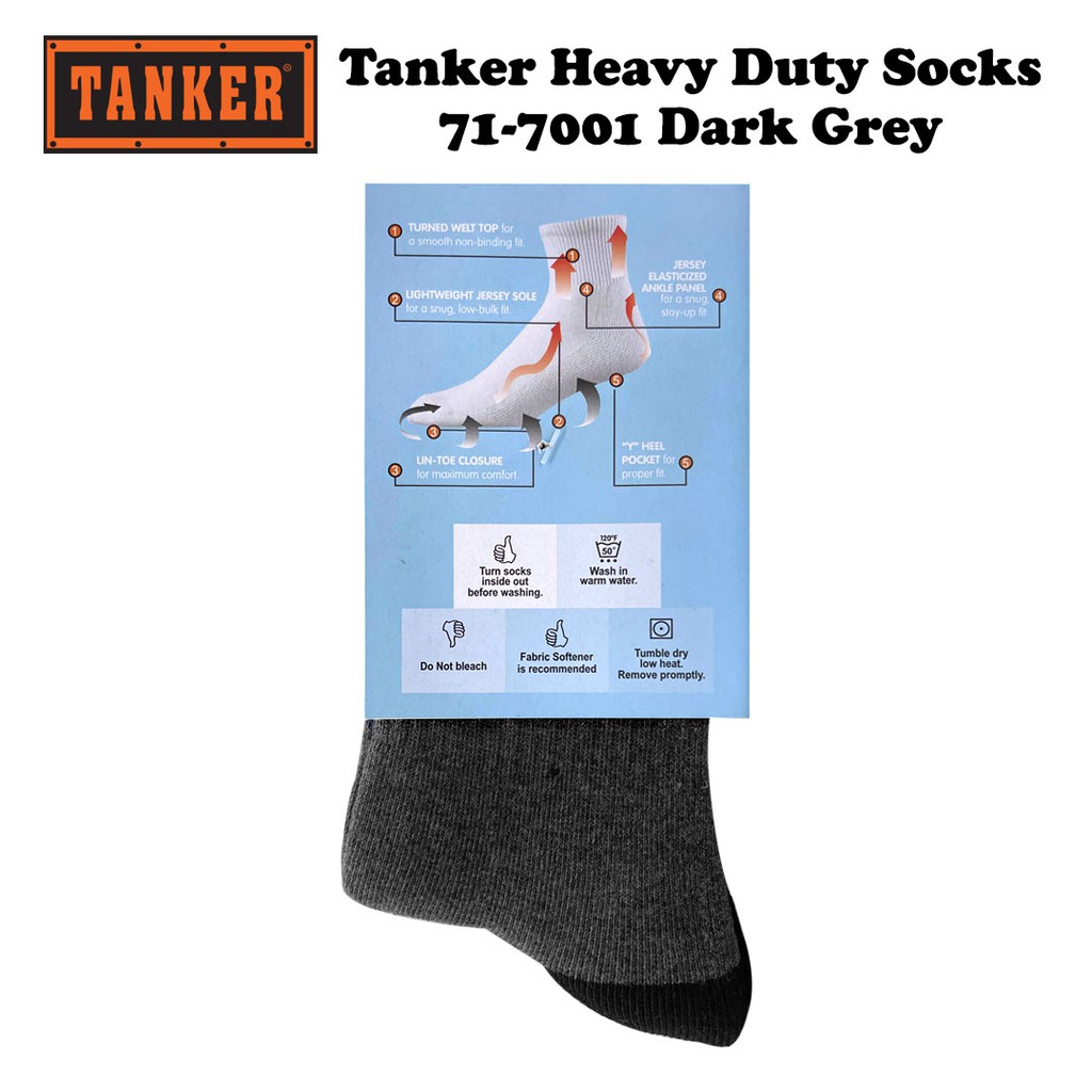 Tanker Heavy Duty Socks 71-7001 - Dk Grey/Black - Image 4