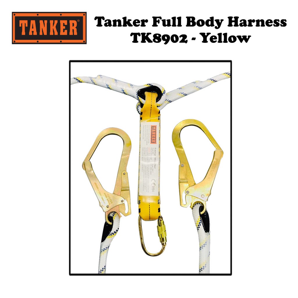 Tanker TK8902 Full Body Harness with Lanyard - Yellow (2m) - Image 5