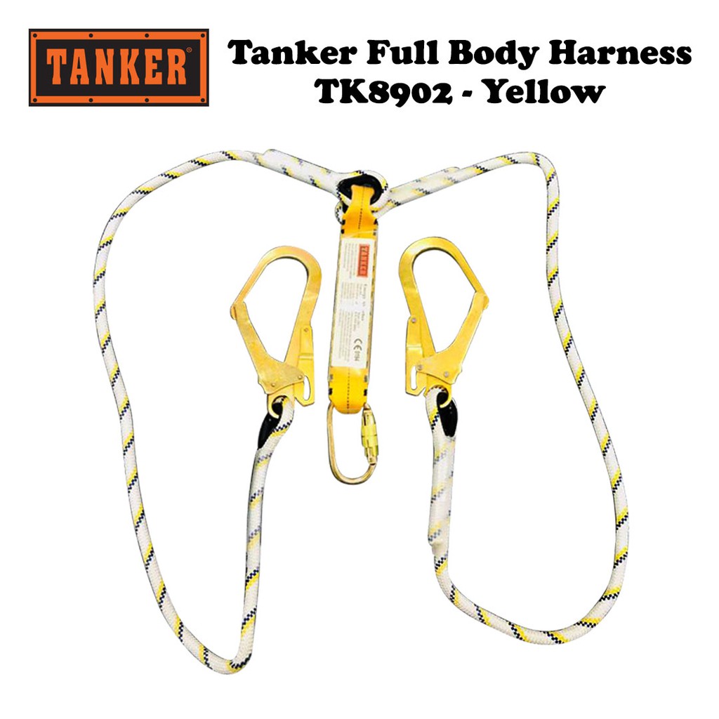 Tanker TK8902 Full Body Harness with Lanyard - Yellow (2m) - Image 4