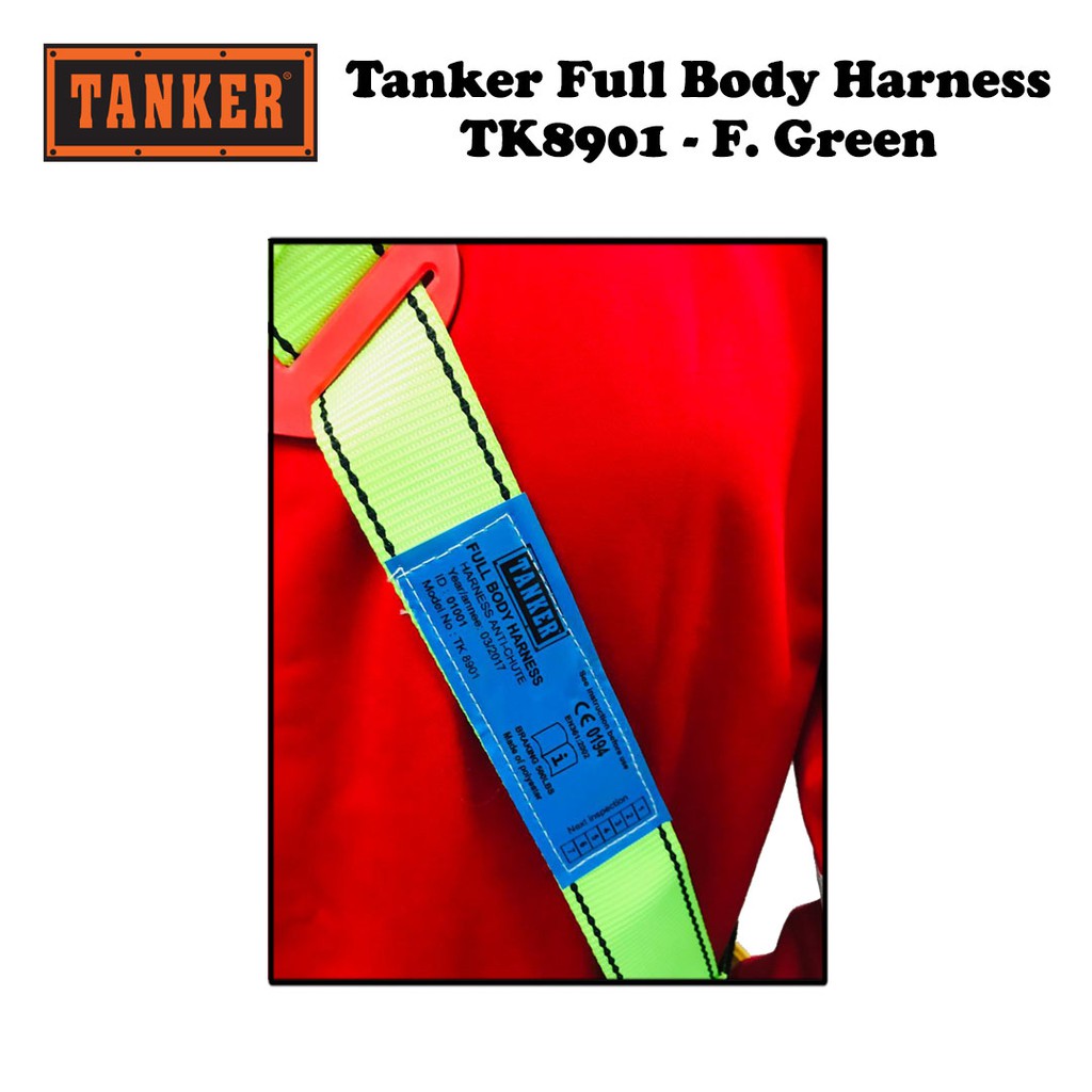 Tanker TK8901 Full Body Harness with Lanyard - Green (2m) - Image 3