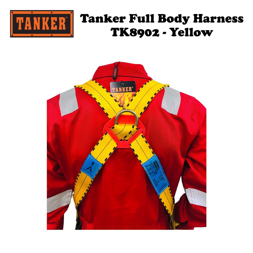 Tanker TK8902 Full Body Harness with Lanyard - Yellow (2m) - Image 2