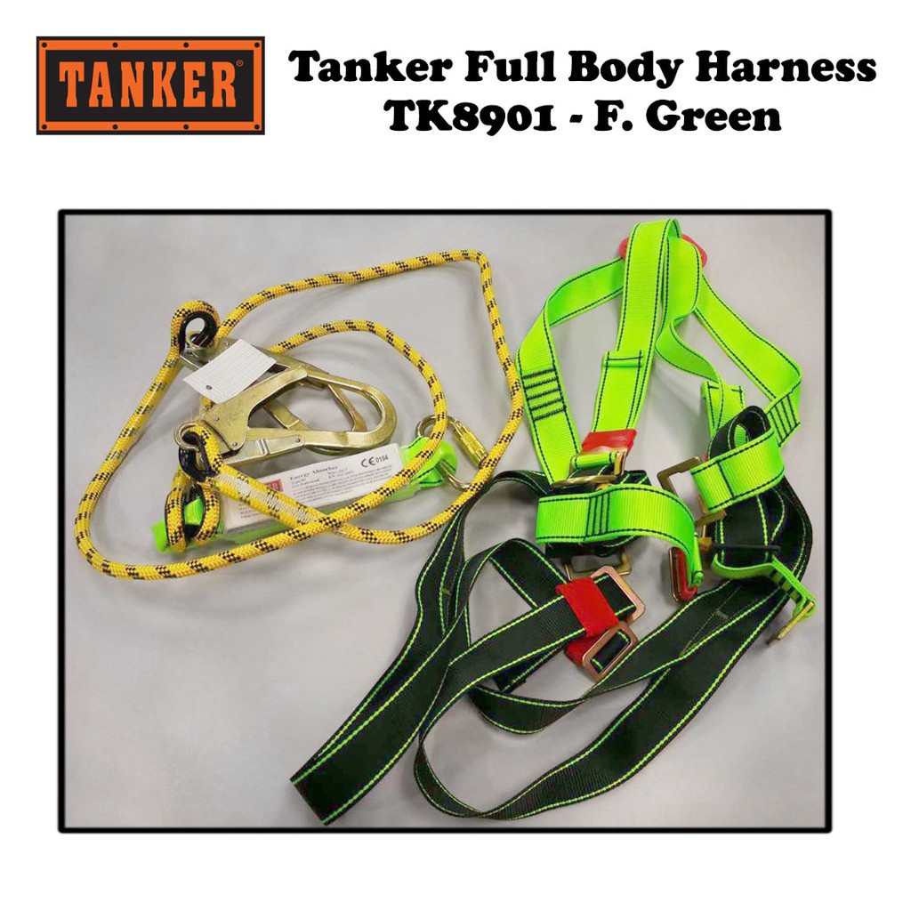 Tanker TK8901 Full Body Harness with Lanyard - Green (2m) - Image 4