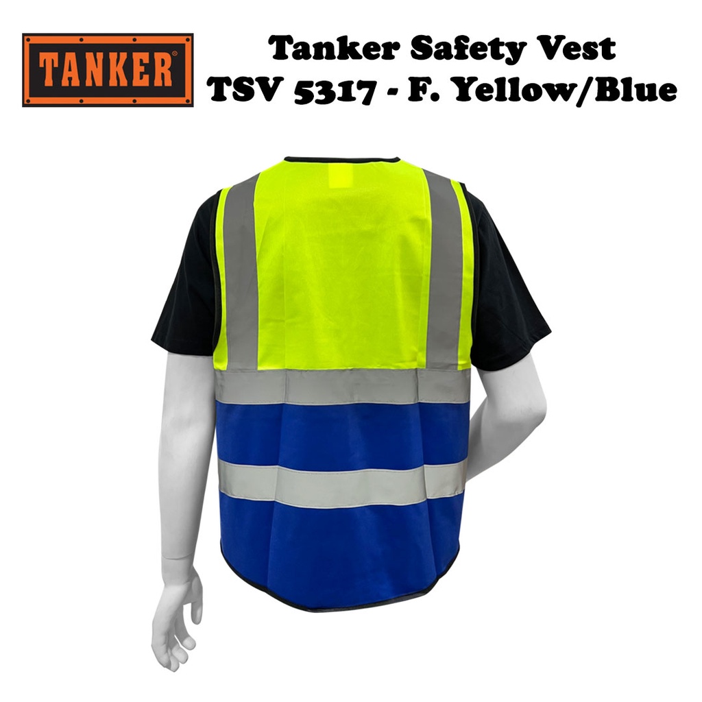 Tanker Safety Vest TSV5317 - Fluorescent Yellow/Blue - Image 3