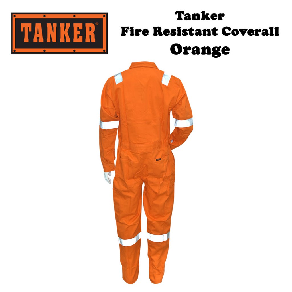 Tanker Fire Resistant Coverall - Orange / Navy Blue - Image 7