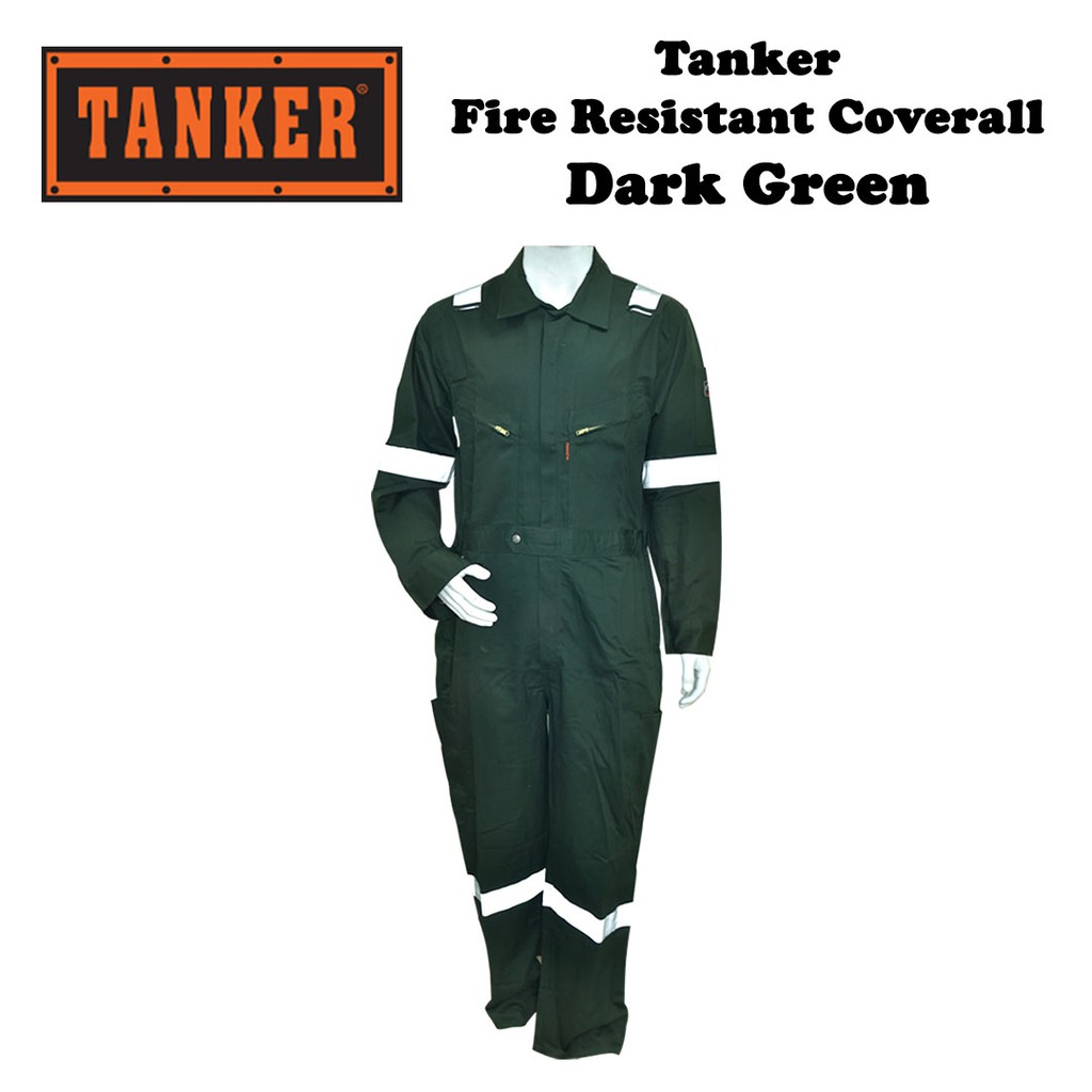 Tanker Fire Resistant Coverall - Red / Dark Green - Image 2
