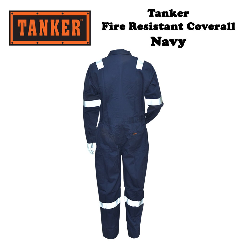 Tanker Fire Resistant Coverall - Orange / Navy Blue - Image 4
