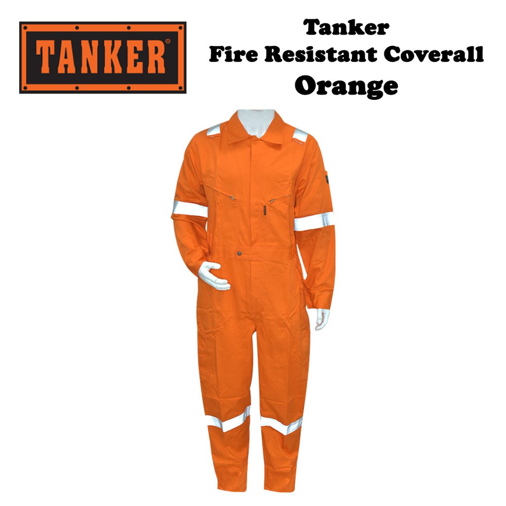 Tanker Fire Resistant Coverall - Orange / Navy Blue - Image 5