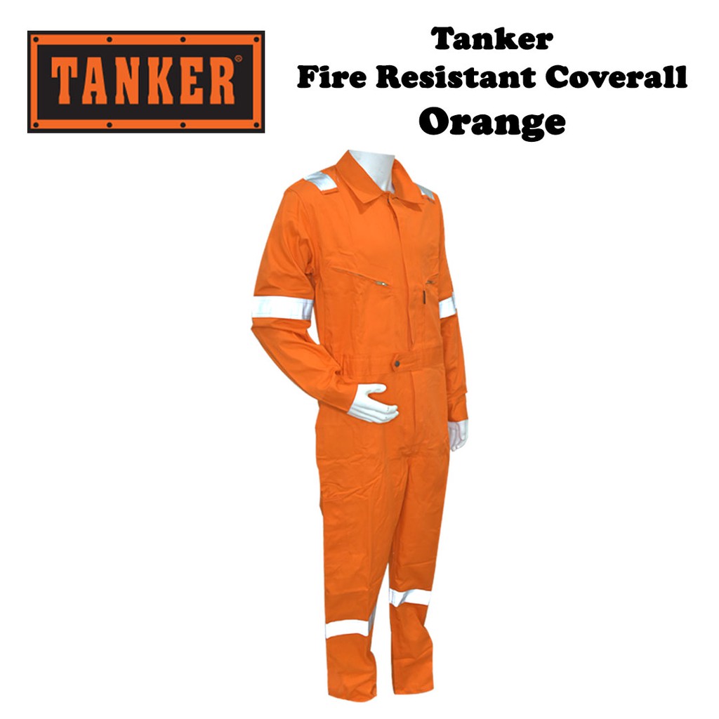 Tanker Fire Resistant Coverall - Orange / Navy Blue - Image 6