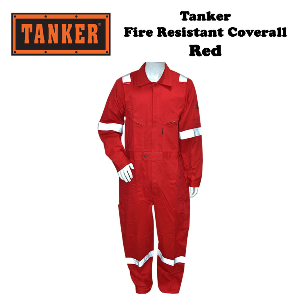 Tanker Fire Resistant Coverall - Red / Dark Green - Image 5