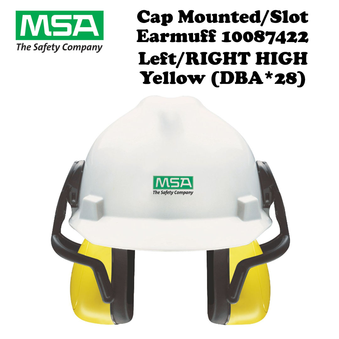 MSA Cap Mounted/Slot Earmuff 10087422 Left/Right High Yellow (DBA*28) - Image 2
