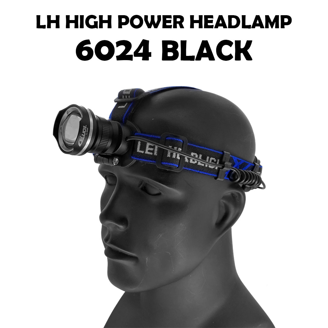 LH High Power Head Lamp 6024- Black (Batteries Included)