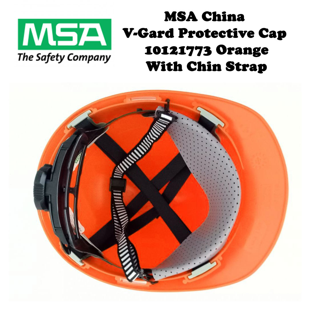 MSA V-Gard Protective Cap - Orange (Original China) - Image 2