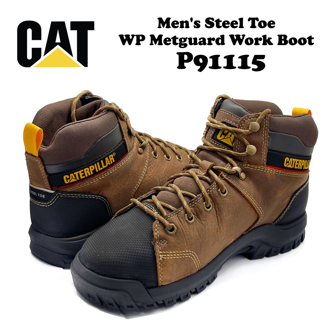 Caterpillar Steel Toe Waterproof Metguard Work Boots P91115 - Image 2