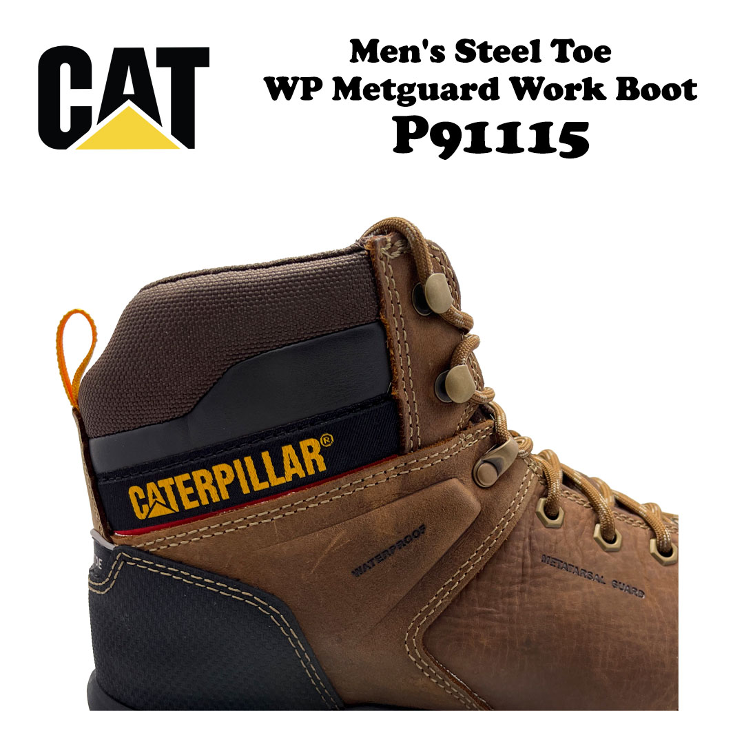 Caterpillar Steel Toe Waterproof Metguard Work Boots P91115 - Image 3