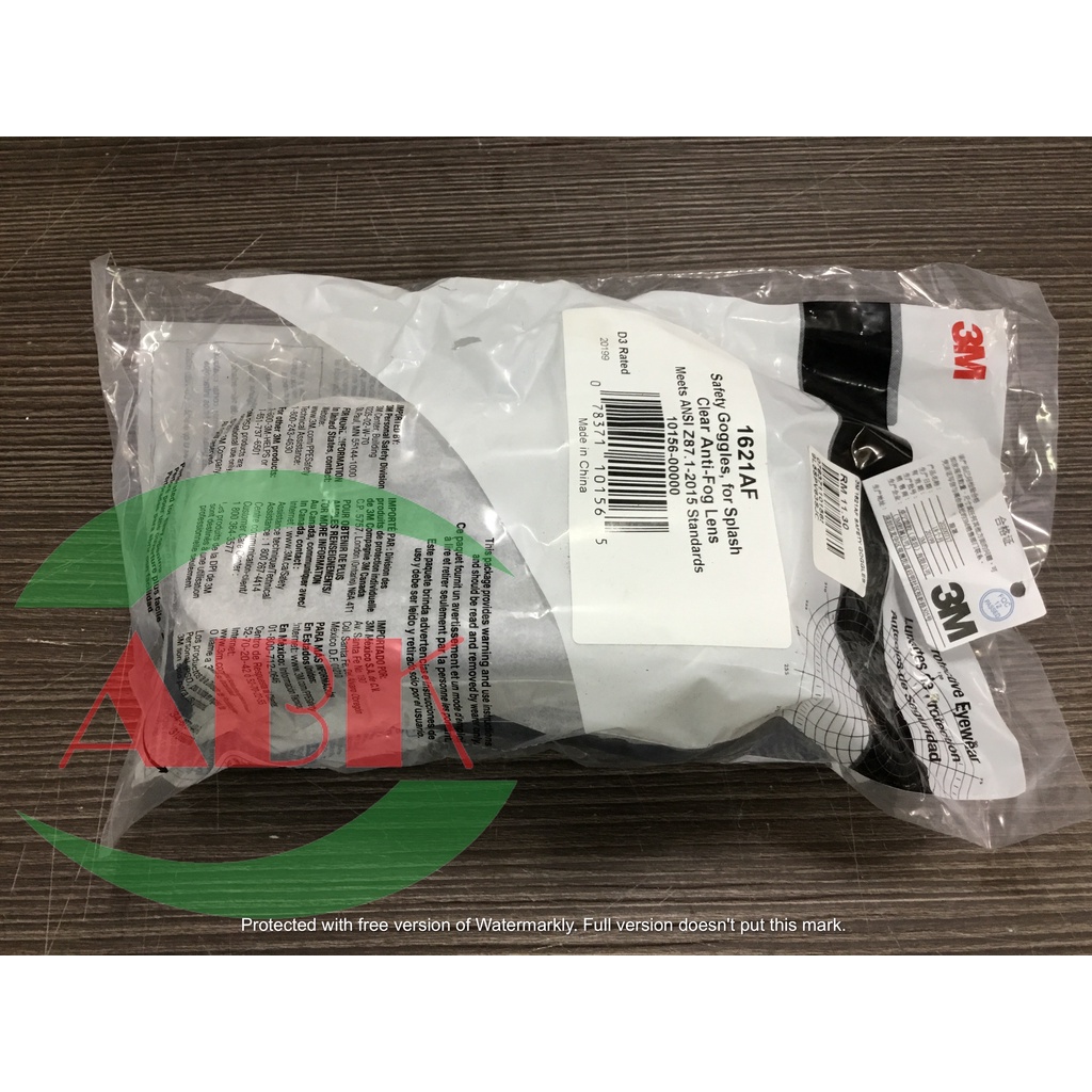 3M SAFETY GOGGLES 1621AF POLYCARBONATE LENS FOR SPLASH ANTI FOG - Image 5