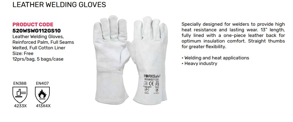 Worksafe 520WSWG112GS10 LEATHER WELDING GLOVES - Image 3