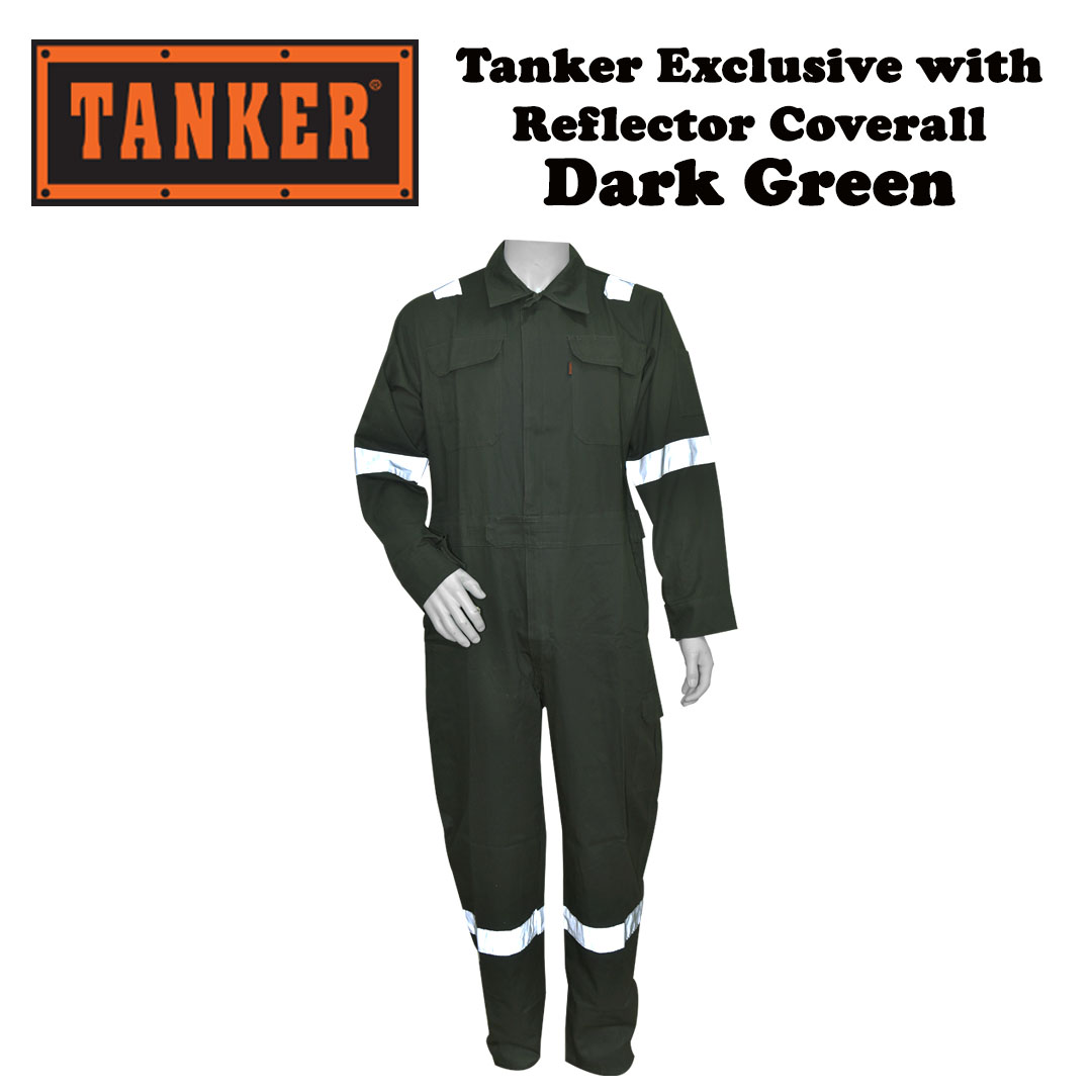 Tanker Exclusive with Reflector Coverall - Dark Green - Image 3