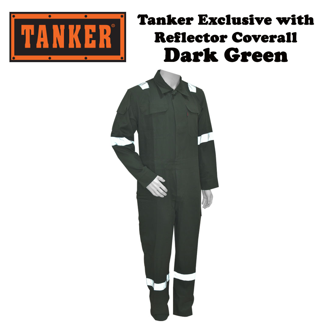 Tanker Exclusive with Reflector Coverall - Dark Green - Image 2