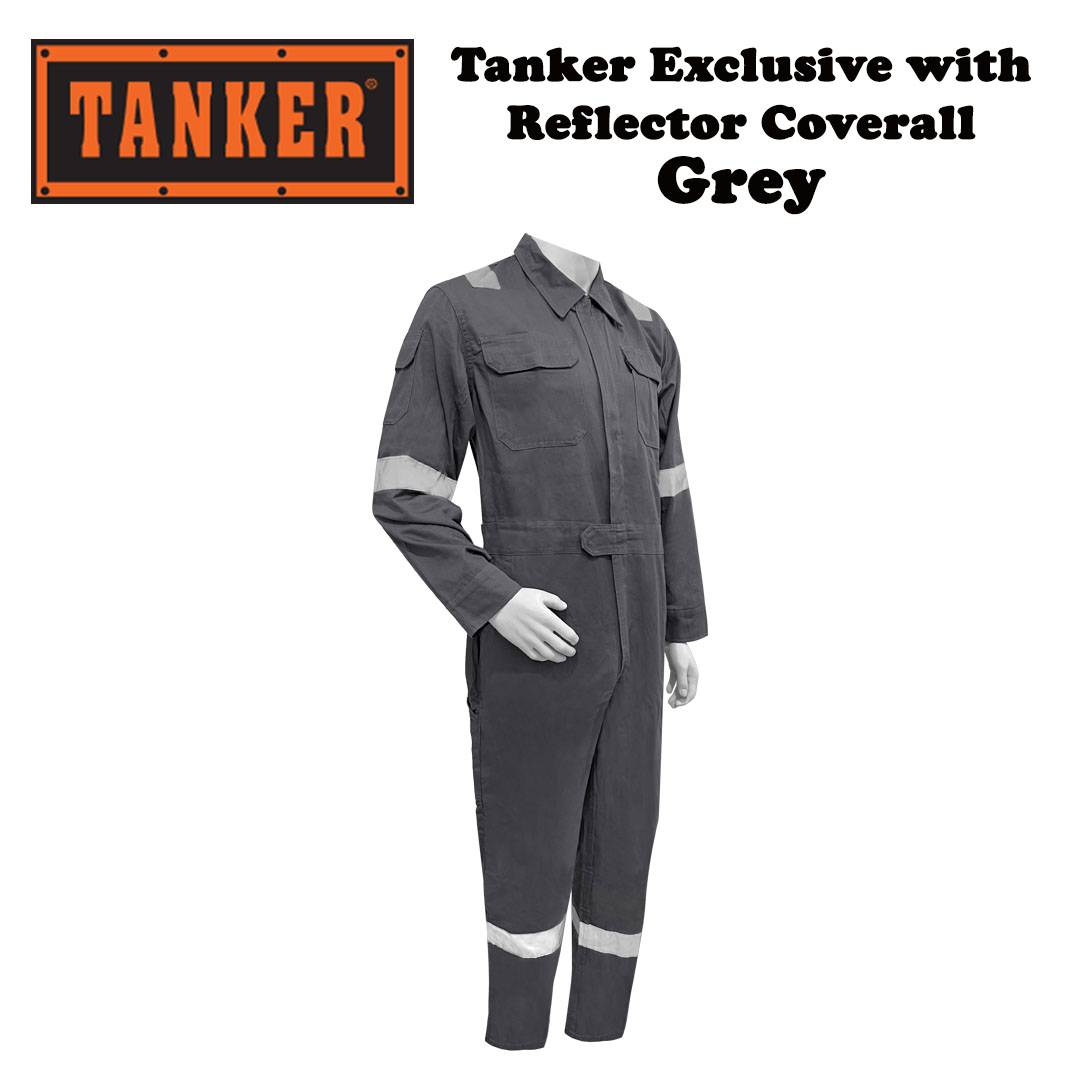 Tanker Exclusive with Reflector Coverall - Grey - Image 2
