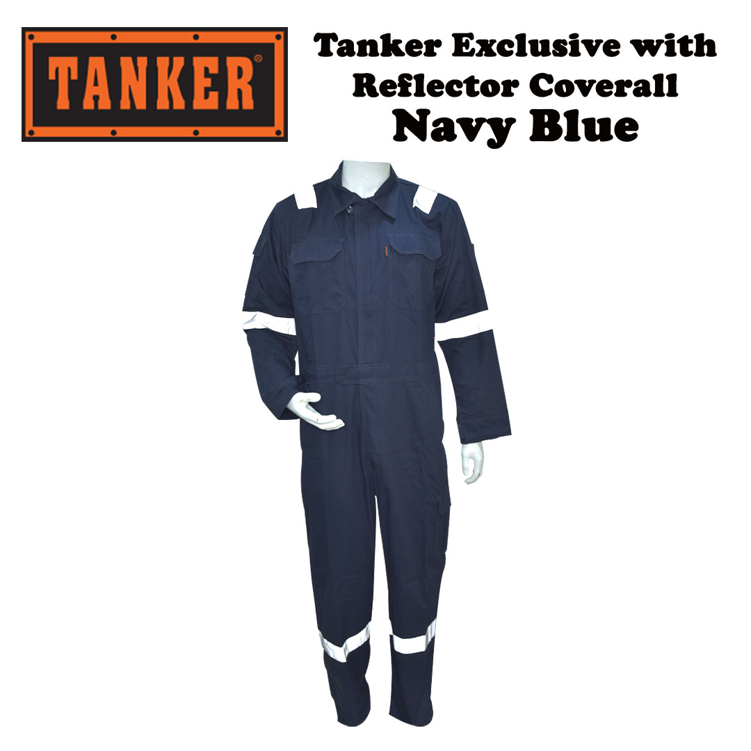 Tanker Exclusive with Reflector Coverall - Navy Blue - Image 2
