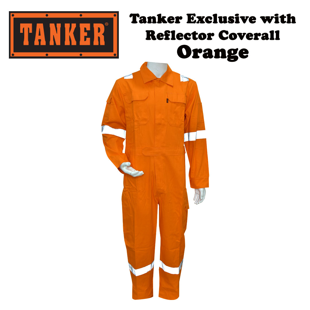 Tanker Exclusive with Reflector Coverall - Orange - Image 2