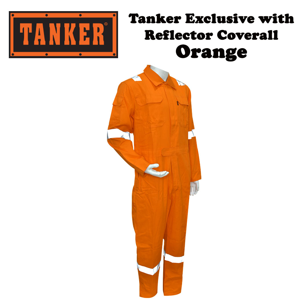 Tanker Exclusive with Reflector Coverall - Orange - Image 3