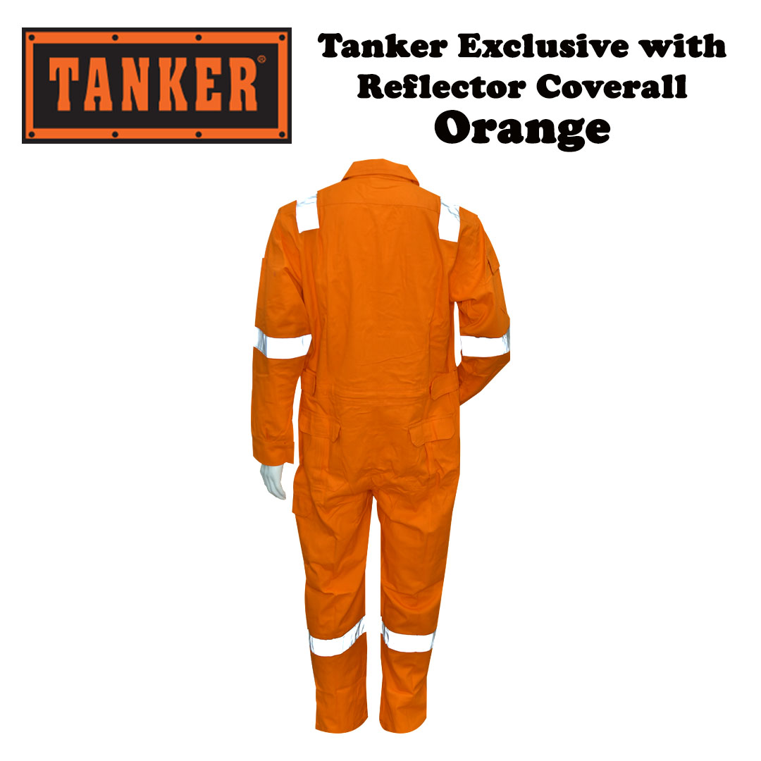 Tanker Exclusive with Reflector Coverall - Orange - Image 4