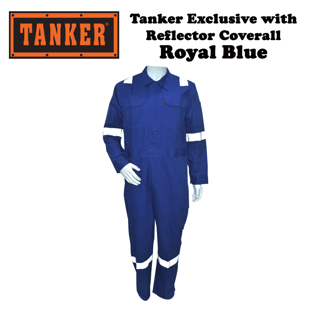 Tanker Exclusive with Reflector Coverall - Royal Blue - Image 2