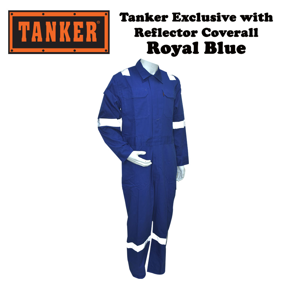 Tanker Exclusive with Reflector Coverall - Royal Blue - Image 3