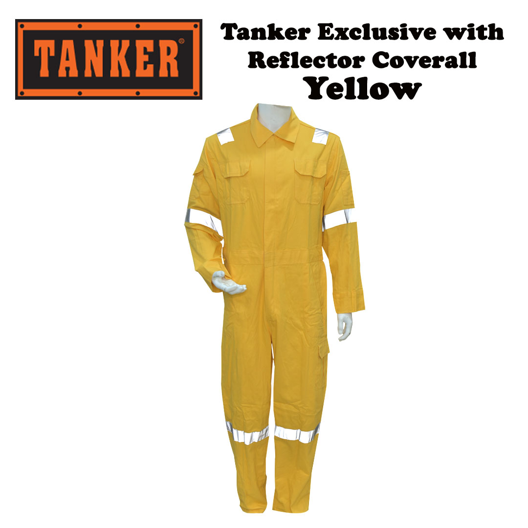 Tanker Exclusive with Reflector Coverall - Yellow - Image 2